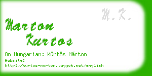 marton kurtos business card