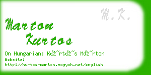 marton kurtos business card